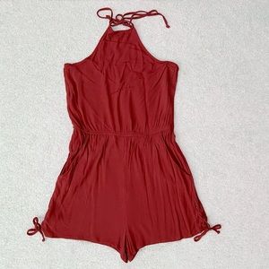 Charlotte Russe Women Contemporary Burgundy Romper Size Medium
